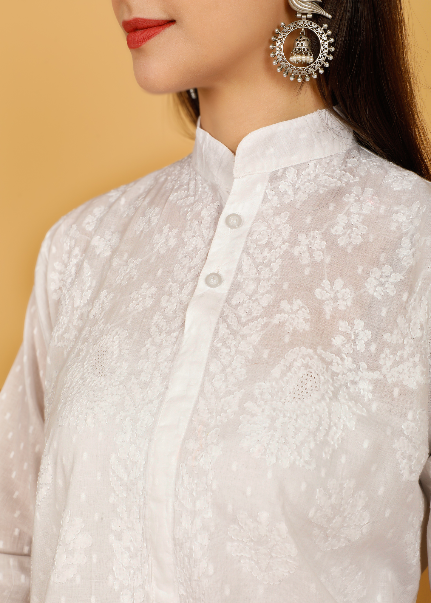 MOHIITO LUCKNOWI CHIKANKARI  FULL SLEEVES COTTON CO-ORDS SET