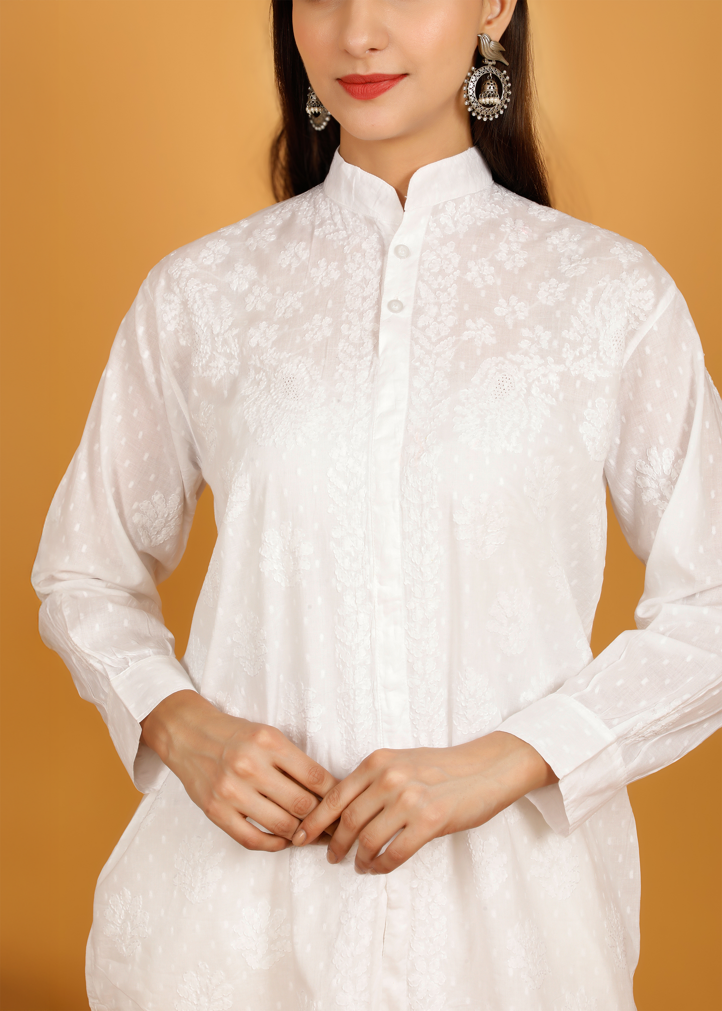 MOHIITO LUCKNOWI CHIKANKARI  FULL SLEEVES COTTON CO-ORDS SET