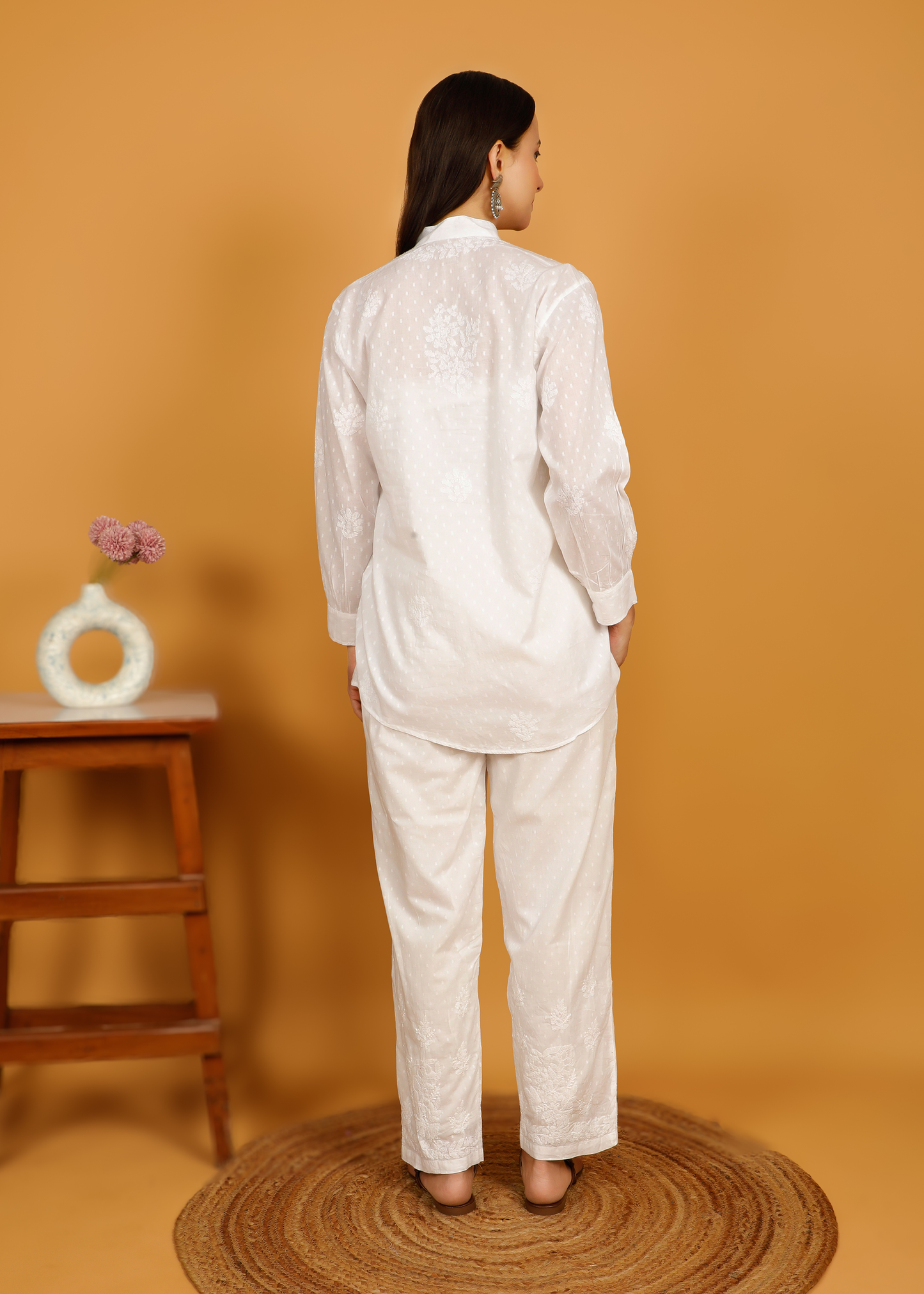 MOHIITO LUCKNOWI CHIKANKARI  FULL SLEEVES COTTON CO-ORDS SET