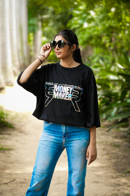 MONEY MAKER FERRARI UNISEX BLACK OVERSIZED TSHIRT