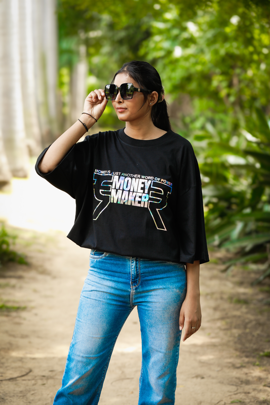 MONEY MAKER FERRARI UNISEX BLACK OVERSIZED TSHIRT