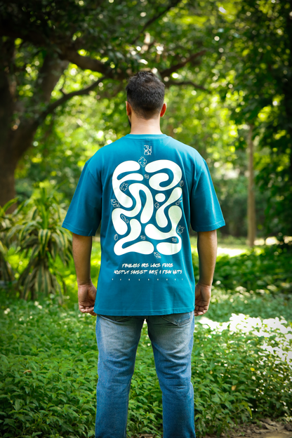 FAMILY OVERSIZED TEEL BLUE UNISEX TSHIRT